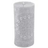 Store * Bougie Pilier Mandala "Graphic Ethnic" 14Cm Gris Clair