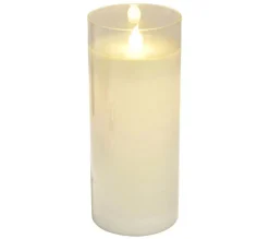New * Bougie Ronde Led "Verrine" 17Cm Blanc