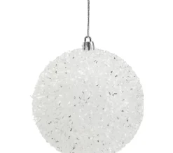 * Guirlande Et Boule De Sapin^Boule 10 Cm Glacier Blanc