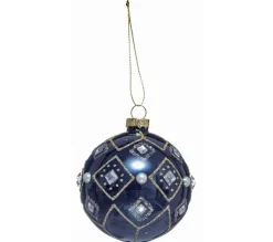 * Guirlande Et Boule De Sapin^Boule De Noël En Verre "Grand H Tel" 8Cm Bleu