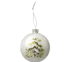 * Guirlande Et Boule De Sapin^Boule De Noël En Verre "Hors Piste" 8Cm Blanc Et Vert