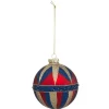 * Guirlande Et Boule De Sapin^Boule De Noël En Verre "La Piste" 9Cm Rouge Et Bleu