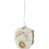 * Guirlande Et Boule De Sapin^Boule De Noël "Telepherique" 20Cm Blanc Et Or