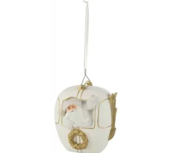 * Guirlande Et Boule De Sapin^Boule De Noël "Telepherique" 20Cm Blanc Et Or