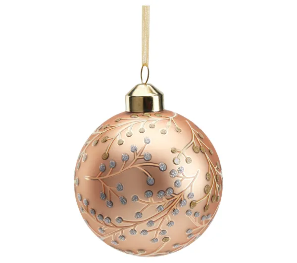* Guirlande Et Boule De Sapin^Boule En Verre 8 Cm Marron