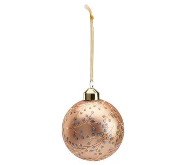 * Guirlande Et Boule De Sapin^Boule En Verre 8 Cm Marron