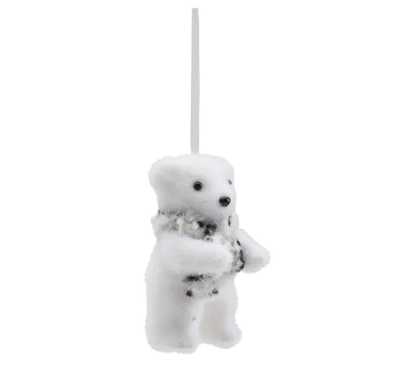 * Guirlande Et Boule De Sapin^Boules Animaux H. 12 Cm Animaux Polair Blanc / Gris / Dore