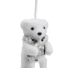 * Guirlande Et Boule De Sapin^Boules Animaux H. 12 Cm Animaux Polair Blanc / Gris / Dore