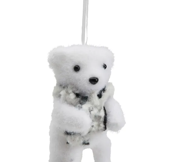 * Guirlande Et Boule De Sapin^Boules Animaux H. 12 Cm Animaux Polair Blanc / Gris / Dore