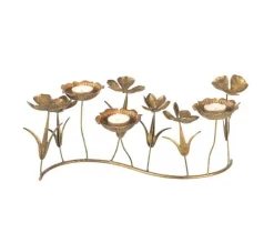 Fashion * Chandelier 3 Supports En Metal "Floral" 44Cm Or