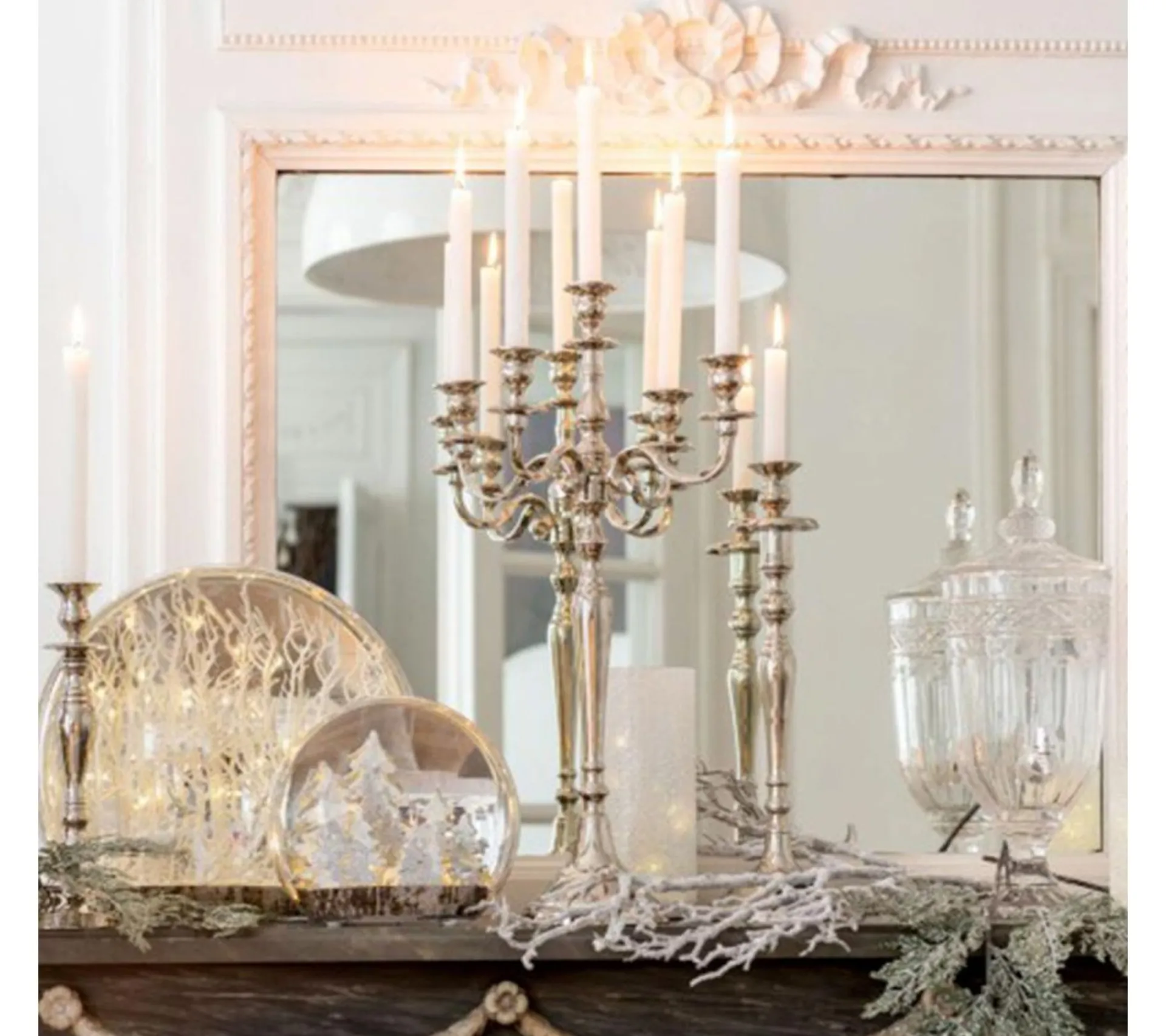 Shop * Chandelier 5 Tetes Design "Classic" 100Cm Argent