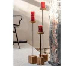 Shop * Chandelier Sur Pied En Bois "Azete" 70Cm Naturel