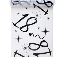 * Anniversaire Et Autres Fêtes^Chemin De Table Anniversaire 18 Ans Blanc Et Noir - Santex