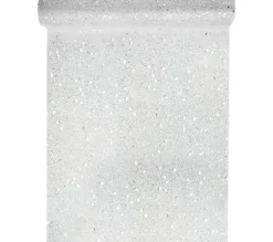 * Anniversaire Et Autres Fêtes^Chemin De Table Tulle Pailletee, Argent - Santex