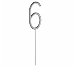 * Anniversaire Et Autres Fêtes^Cierge Magique "Chiffre 6" 15Cm Argent