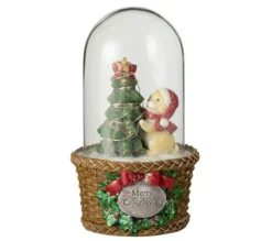 Discount * Cloche Déco Led "Sapin De Noël Et Chien" 17Cm Vert