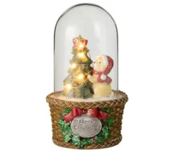 Discount * Cloche Déco Led "Sapin De Noël Et Chien" 17Cm Vert