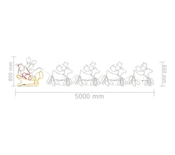 Online * Cordon Lumineux De Noël 4 Rennes Et Traineau 1548 Led 500X80 Cm