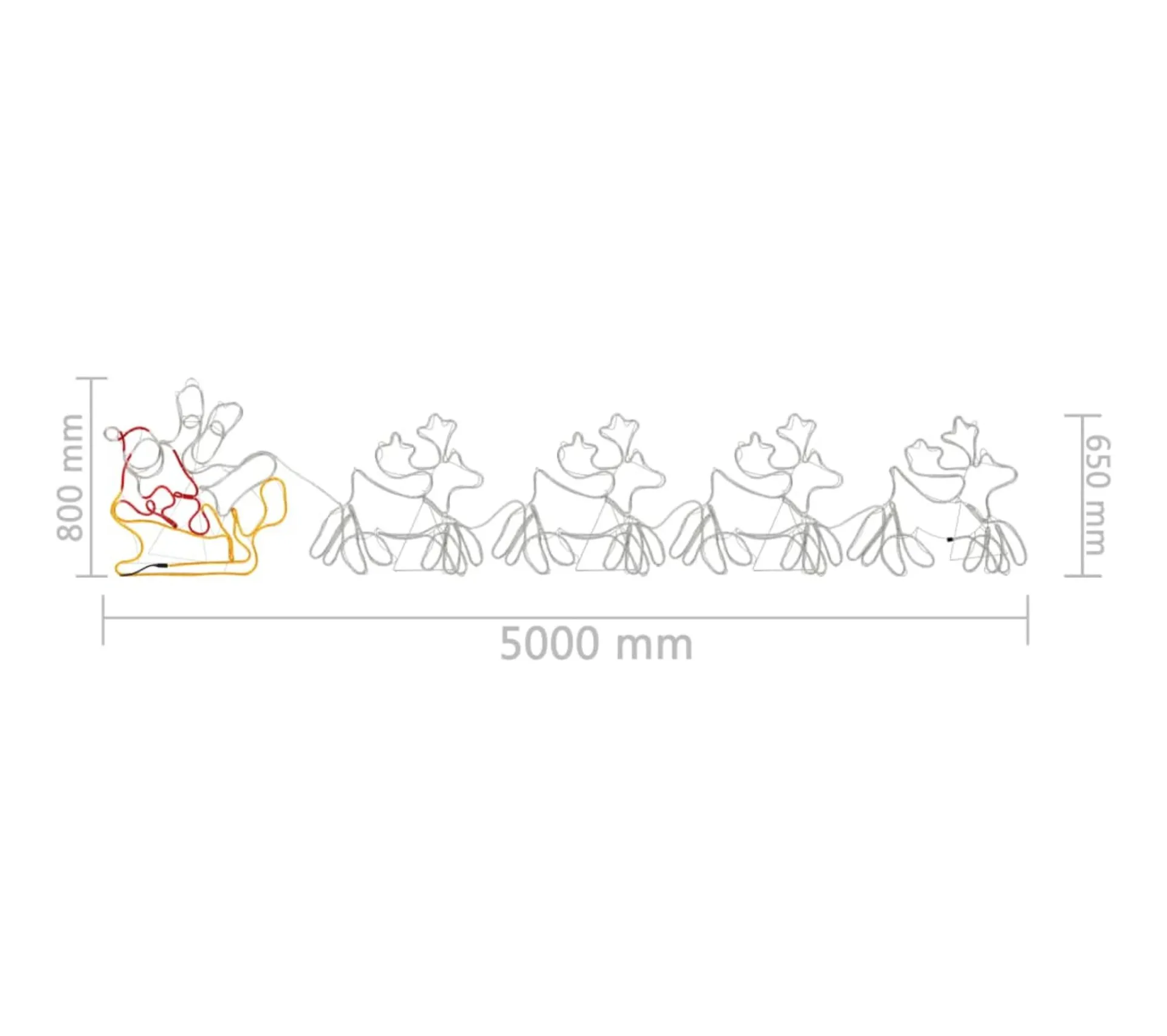 Online * Cordon Lumineux De Noël 4 Rennes Et Traineau 1548 Led 500X80 Cm