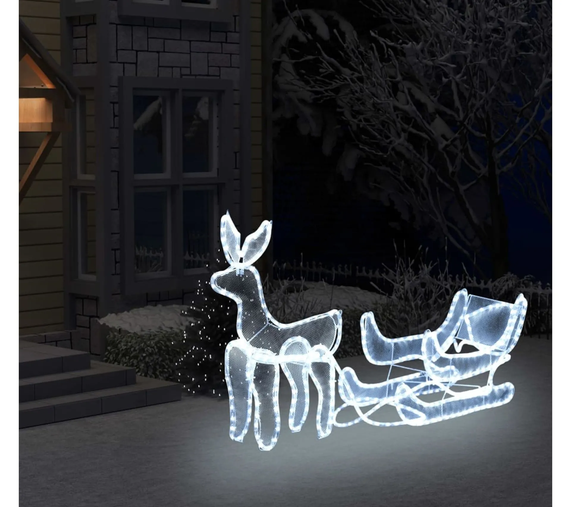 Cheap * Cordon Lumineux De Noël Renne Et Traineau Avec Maille 432 Led