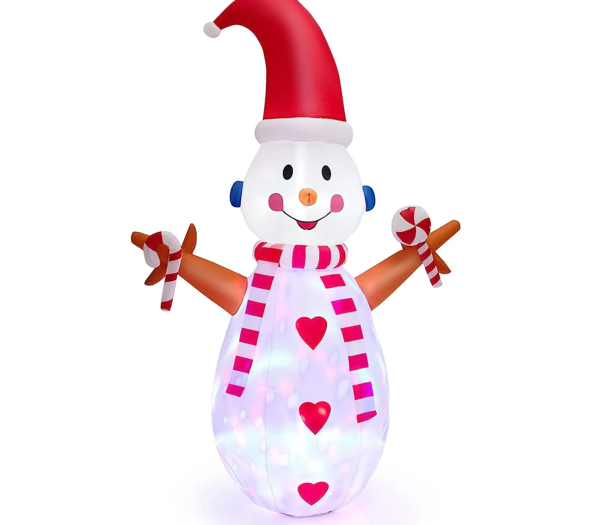 Online COSTWAY 240 Cm Bonhomme De Neige Gonflable Lumineux A Led Multicolores Rotatives Décoration Pour Noël