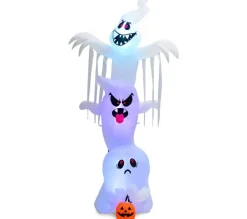 COSTWAY Anniversaire Et Autres Fêtes^ 310 Cm Fant Mes Gonflable Décoration Halloween Avec Gonfleur Tanche Et Lumieres Led 3 Couleurs