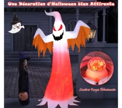 COSTWAY Anniversaire Et Autres Fêtes^ 1,8 M Fant Me Gonflable Décoration Halloween Avec Gonfleur Tanche/Sac De Sable Integre