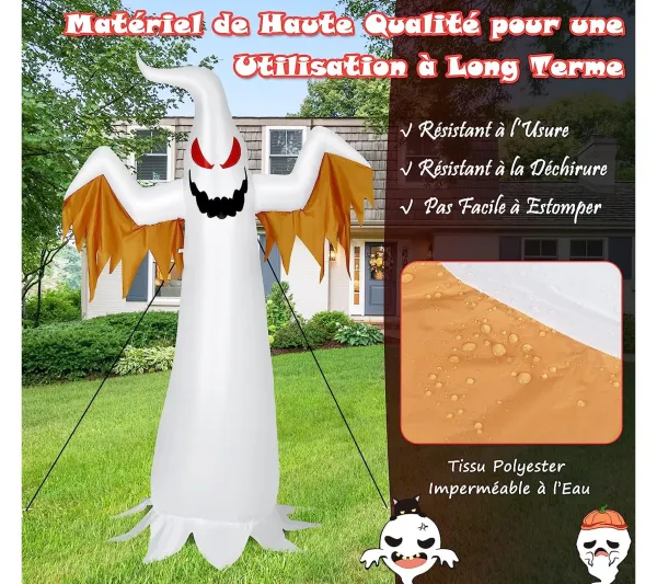 COSTWAY Anniversaire Et Autres Fêtes^ 1,8 M Fant Me Gonflable Décoration Halloween Avec Gonfleur Tanche/Sac De Sable Integre