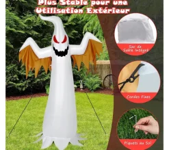 COSTWAY Anniversaire Et Autres Fêtes^ 1,8 M Fant Me Gonflable Décoration Halloween Avec Gonfleur Tanche/Sac De Sable Integre