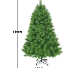 COSTWAY Sapin Et Accessoire^ Arbre De Noël Artificiel 180 Cm Avec 586 Branches Et Support En Fer Sapin De Noël Artificiel