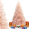 COSTWAY Sapin Et Accessoire^ Arbre De Noël Artificiel 180 Cm Rose Aiguilles En Pvc 617 Branches Support Metallique Solide,Sapin A