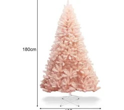 COSTWAY Sapin Et Accessoire^ Arbre De Noël Artificiel 180 Cm Rose Aiguilles En Pvc 617 Branches Support Metallique Solide,Sapin A