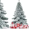 COSTWAY Sapin Et Accessoire^ Arbre De Noël Artificiel Flocons De Neige 180 Cm Avec Charnieres,Support Metallique Pliable Non Lu