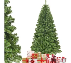 COSTWAY Sapin Et Accessoire^ Arbre De Noël Artificiel 180 Cm Ouverture Automatique Des Branches Avec Support En Metal, 928 Embout