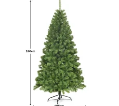 COSTWAY Sapin Et Accessoire^ Arbre De Noël Artificiel 180 Cm Ouverture Automatique Des Branches Avec Support En Metal, 928 Embout