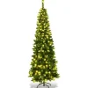 COSTWAY Sapin Et Accessoire^ Arbre De Noël Artificiel Led 200 Cm Avec 250 Lumieres Sapin Artificiel Avec 708 Branches