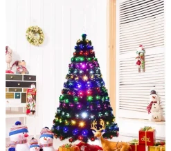 COSTWAY Sapin Et Accessoire^ Arbre De Noël Led 180 Cm Artificiel Sapin Clairage Multicolore