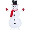 COSTWAY Guirlande Et Boule De Sapin^ Bonhomme De Neige De Noël Artificiel Illumine De 180 Cm, Décoration De Noël Depliable Pre-Eclaire