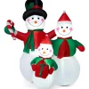 Online COSTWAY Famille De Bonhommes De Neige Gonflable De 190 Cm, Décoration De Noël Gonflable Avec Lumieres Led
