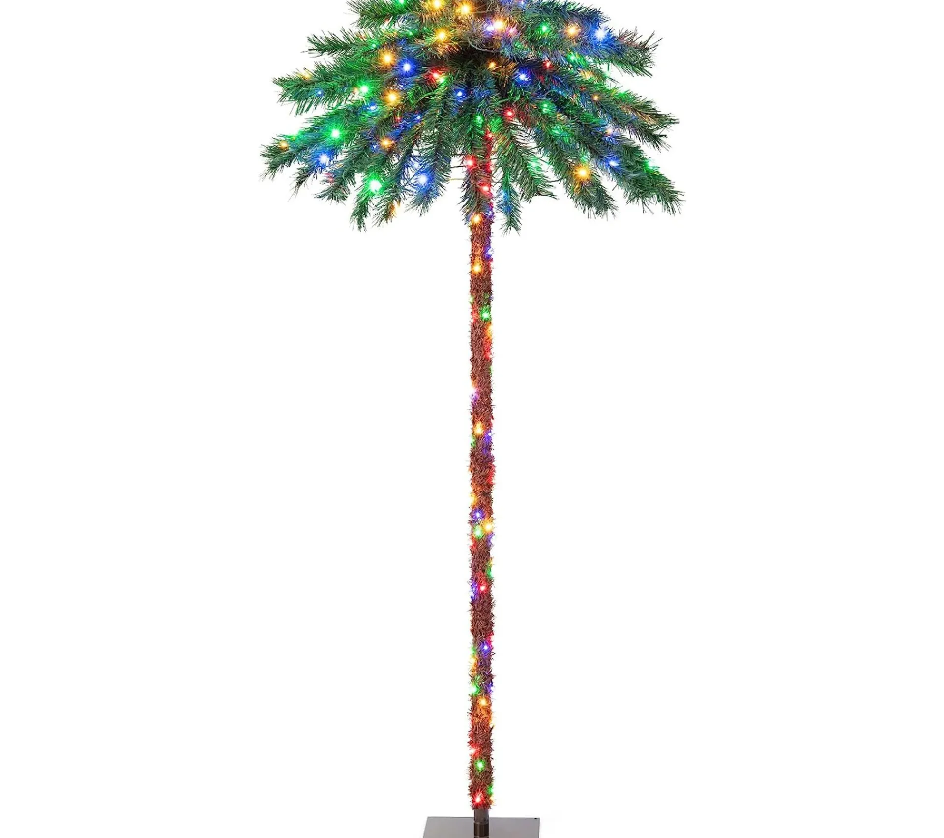 Cheap COSTWAY Palmier Artificiel De 183 Cm, 64 Branches En Pvc Et 210 Lumieres Led A 4 Couleurs