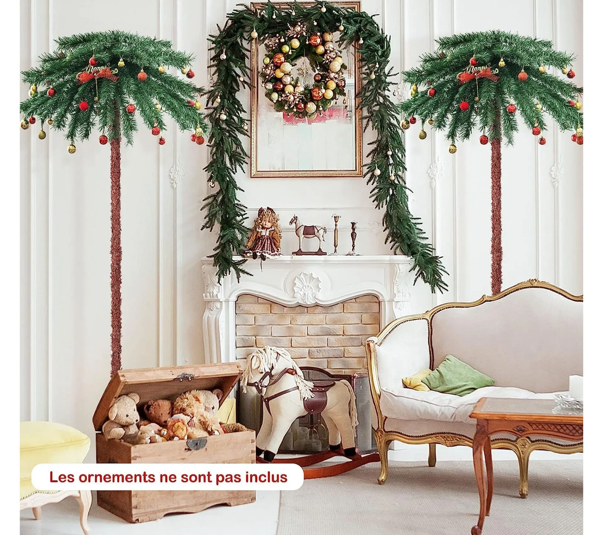 Cheap COSTWAY Palmier Artificiel De 183 Cm, 64 Branches En Pvc Et 210 Lumieres Led A 4 Couleurs