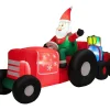 Sale COSTWAY Pere Noël Gonflable Décoratif 270 Cm De Long Avec Tracteur Et Cadeaux, Décoration De Noël