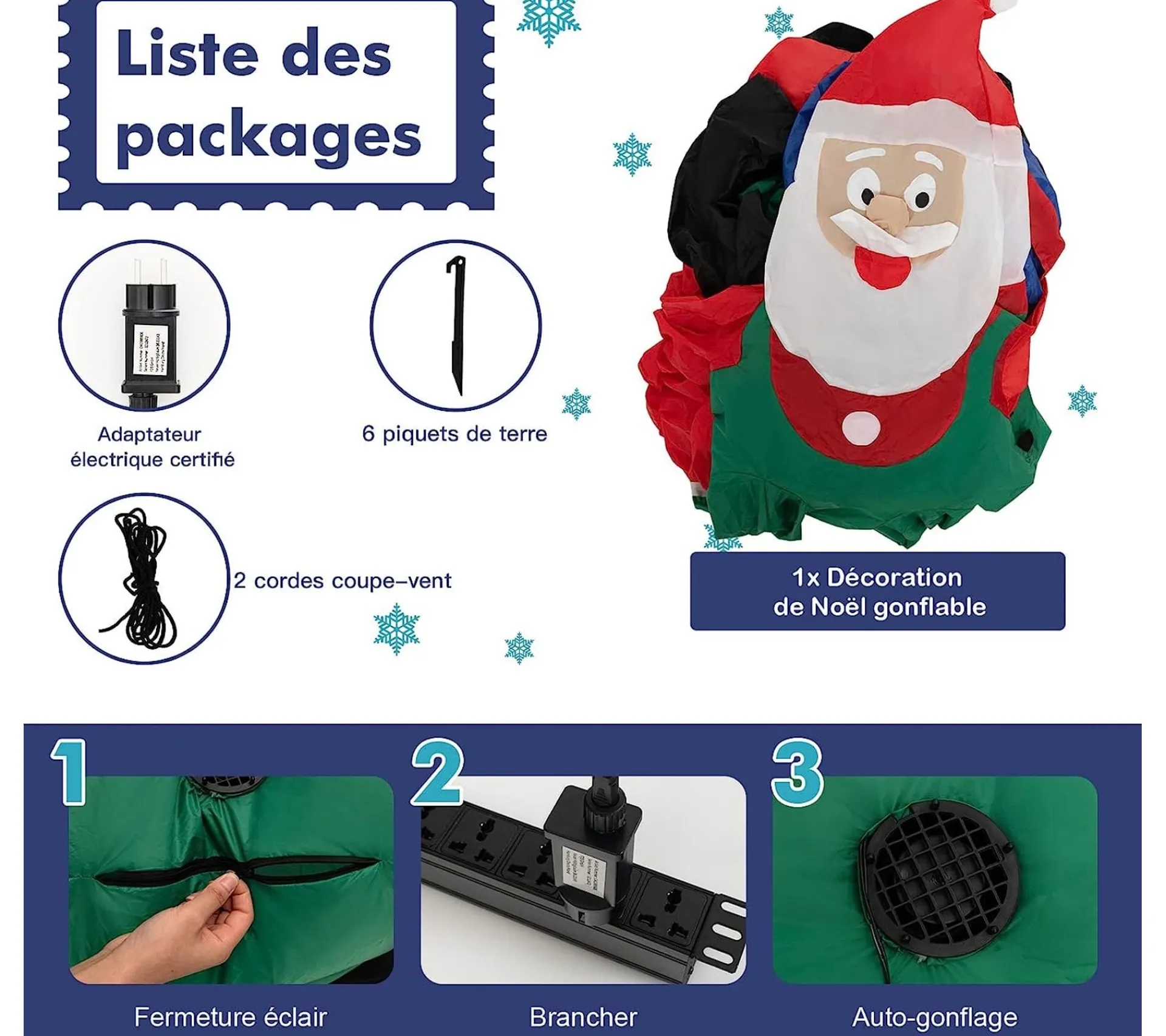 Sale COSTWAY Pere Noël Gonflable Décoratif 270 Cm De Long Avec Tracteur Et Cadeaux, Décoration De Noël