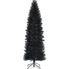 COSTWAY Sapin Et Accessoire^ Sapin Artificiel D'Halloween/ Noël Noir 180 Cm Longiforme Avec 743 Rameaux Support Metallique Pliabl