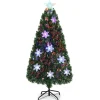 COSTWAY Sapin Et Accessoire^ Sapin De Noël Arbre De Noël Artificiel Avec Lumieres Led 150 Cm