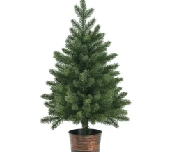 COSTWAY Sapin Et Accessoire^ Sapin De Noël Artificiel De Table 60 Cm Sans Lumieres Avec 50 Rameaux Materiau Pe Pot De Style Retro