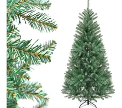 COSTWAY Sapin Et Accessoire^ Sapin De Noël Artificiel 180 Cm Automatique Feuilles Colorees En Epicea 825 Pointes De Branches Embo