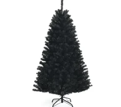 COSTWAY Sapin Et Accessoire^ Sapin De Noël Artificiel 180 Cm Avec 250 Lumieres Led Violettes Support En Metal Décoratif De Noël