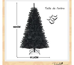 COSTWAY Sapin Et Accessoire^ Sapin De Noël Artificiel 180 Cm Avec 250 Lumieres Led Violettes Support En Metal Décoratif De Noël