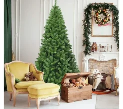 COSTWAY Sapin Et Accessoire^ Sapin De Noël Artificiel 180 Cm, Aiguilles En Pvc Avec 1000 Branches Pied Metallique Solide